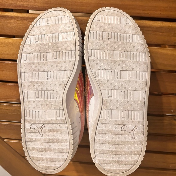 Puma Women's White Sneakers with Pink and Orange Accents - Picture 6 of 6